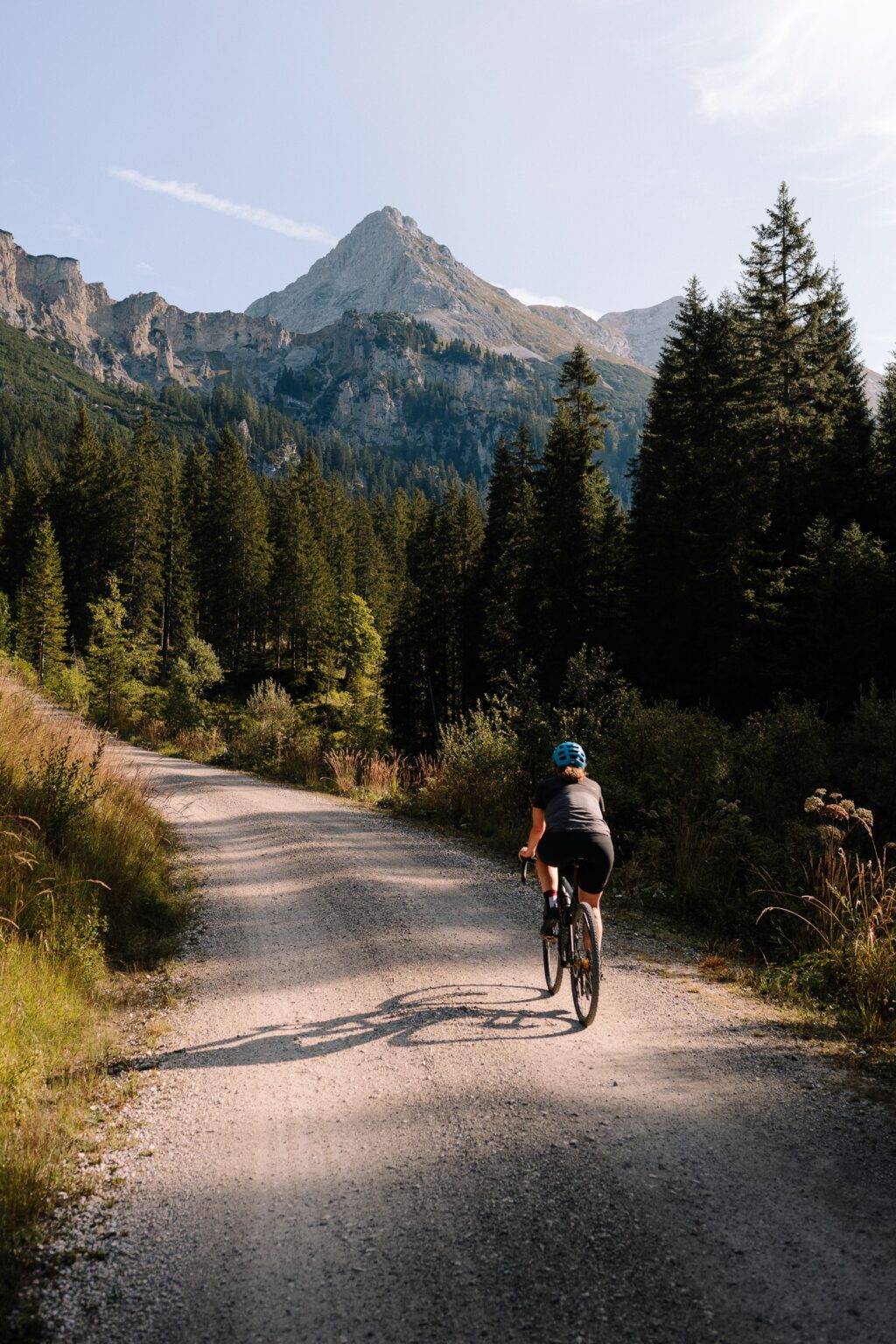 Cyclist on road